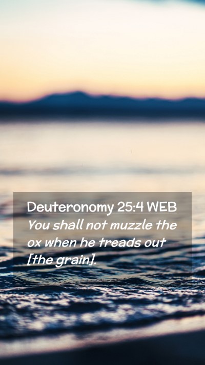 Picture 02 - Deuteronomy 25:4 WEB Mobile Phone Wallpaper - You shall not muzzle the ox when he treads out - Mobile Bible Verse Wallpaper