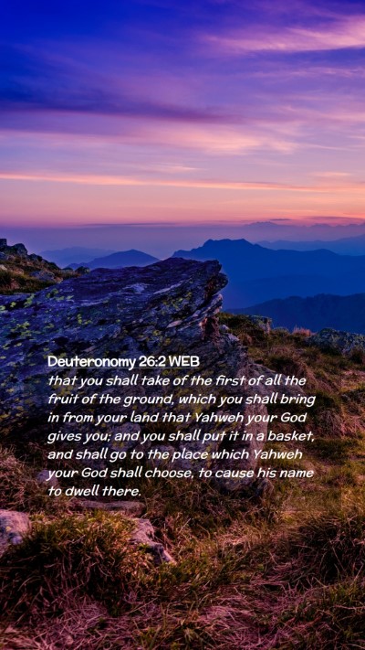 Picture 02 - Deuteronomy 26:2 WEB Mobile Phone Wallpaper - that you shall take of the first of all the fruit - Mobile Bible Verse Wallpaper