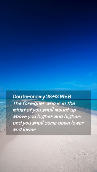 Picture 02 - Deuteronomy 28:43 WEB Mobile Phone Wallpaper - The foreigner who is in the midst of you shall - Mobile Bible Verse Wallpaper