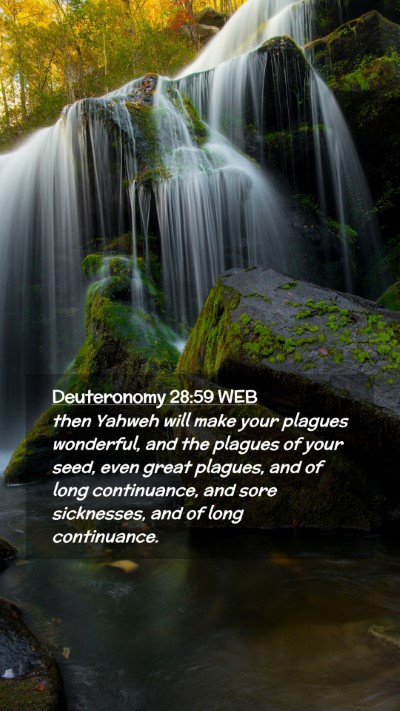 Picture 02 - Deuteronomy 28:59 WEB Mobile Phone Wallpaper - then Yahweh will make your plagues wonderful, and - Mobile Bible Verse Wallpaper