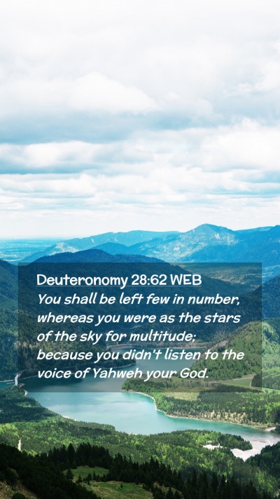 Picture 02 - Deuteronomy 28:62 WEB Mobile Phone Wallpaper - You shall be left few in number, whereas you were - Mobile Bible Verse Wallpaper