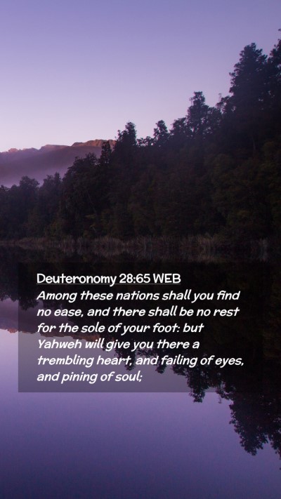 Picture 02 - Deuteronomy 28:65 WEB Mobile Phone Wallpaper - Among these nations shall you find no ease, and - Mobile Bible Verse Wallpaper