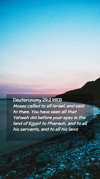 Picture 02 - Deuteronomy 29:2 WEB Mobile Phone Wallpaper - Moses called to all Israel, and said to them, You - Mobile Bible Verse Wallpaper