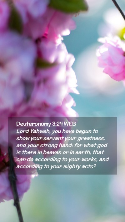 Picture 02 - Deuteronomy 3:24 WEB Mobile Phone Wallpaper - Lord Yahweh, you have begun to show your servant - Mobile Bible Verse Wallpaper