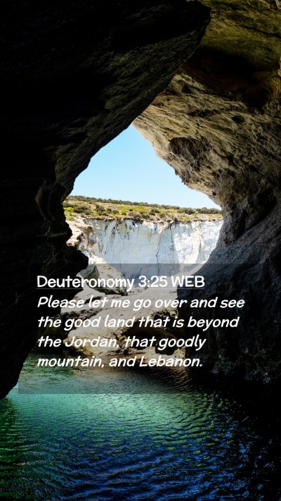 Picture 02 - Deuteronomy 3:25 WEB Mobile Phone Wallpaper - Please let me go over and see the good land that - Mobile Bible Verse Wallpaper