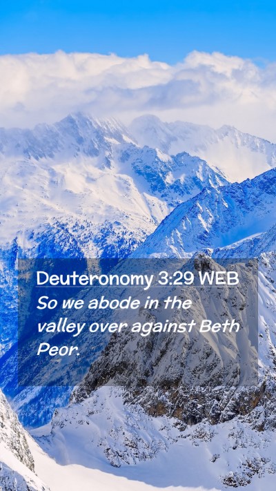 Picture 02 - Deuteronomy 3:29 WEB Mobile Phone Wallpaper - So we abode in the valley over against Beth - Mobile Bible Verse Wallpaper