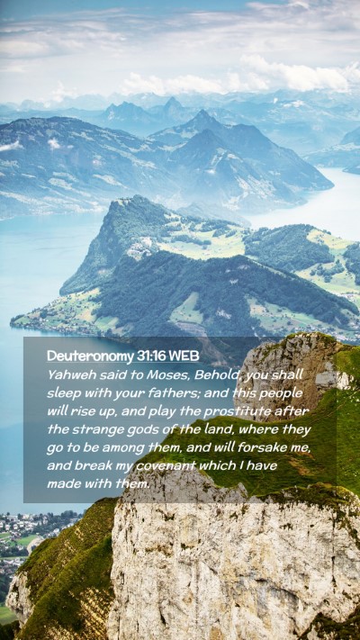 Picture 02 - Deuteronomy 31:16 WEB Mobile Phone Wallpaper - Yahweh said to Moses, Behold, you shall sleep - Mobile Bible Verse Wallpaper