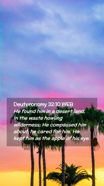 Picture 02 - Deuteronomy 32:10 WEB Mobile Phone Wallpaper - He found him in a desert land, In the waste - Mobile Bible Verse Wallpaper