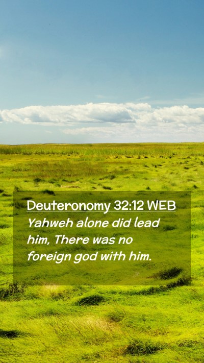 Picture 02 - Deuteronomy 32:12 WEB Mobile Phone Wallpaper - Yahweh alone did lead him, There was no foreign - Mobile Bible Verse Wallpaper