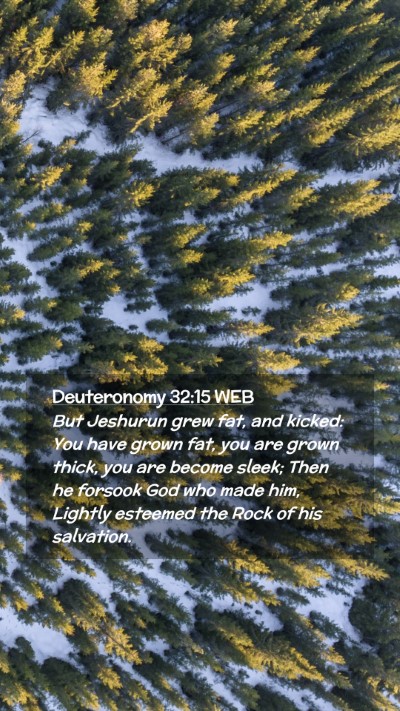 Picture 02 - Deuteronomy 32:15 WEB Mobile Phone Wallpaper - But Jeshurun grew fat, and kicked: You have grown - Mobile Bible Verse Wallpaper