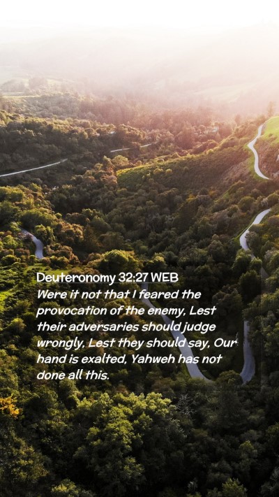 Picture 02 - Deuteronomy 32:27 WEB Mobile Phone Wallpaper - Were it not that I feared the provocation of the - Mobile Bible Verse Wallpaper