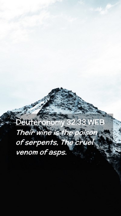 Picture 02 - Deuteronomy 32:33 WEB Mobile Phone Wallpaper - Their wine is the poison of serpents, The cruel - Mobile Bible Verse Wallpaper