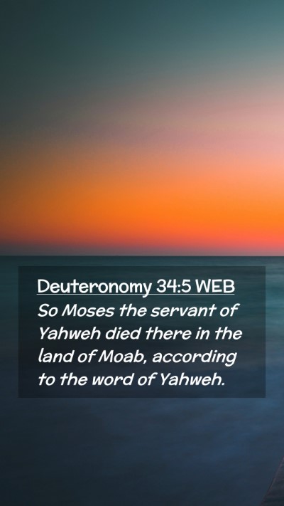 Picture 02 - Deuteronomy 34:5 WEB Mobile Phone Wallpaper - So Moses the servant of Yahweh died there in the - Mobile Bible Verse Wallpaper