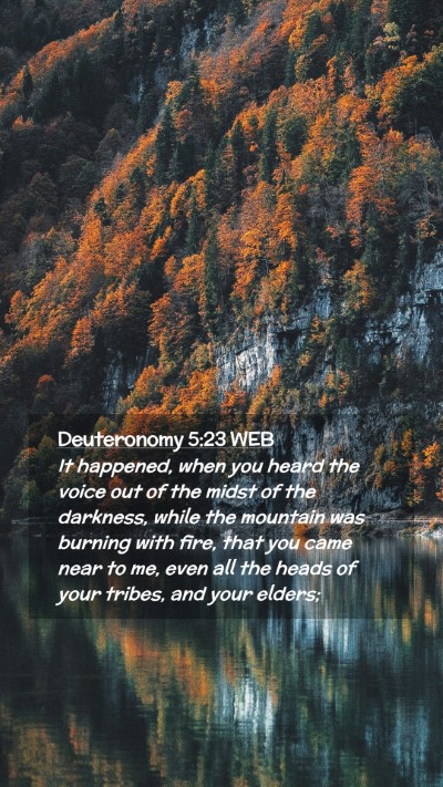 Picture 02 - Deuteronomy 5:23 WEB Mobile Phone Wallpaper - It happened, when you heard the voice out of the - Mobile Bible Verse Wallpaper