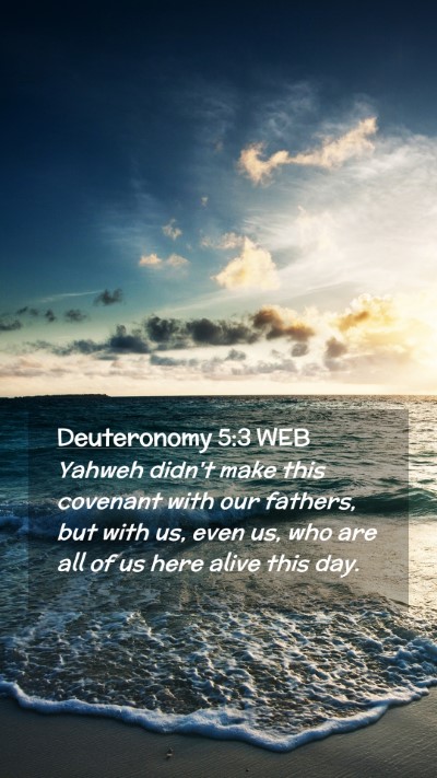 Picture 02 - Deuteronomy 5:3 WEB Mobile Phone Wallpaper - Yahweh didn't make this covenant with our - Mobile Bible Verse Wallpaper