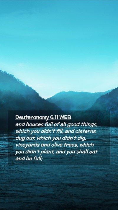 Picture 02 - Deuteronomy 6:11 WEB Mobile Phone Wallpaper - and houses full of all good things, which you - Mobile Bible Verse Wallpaper
