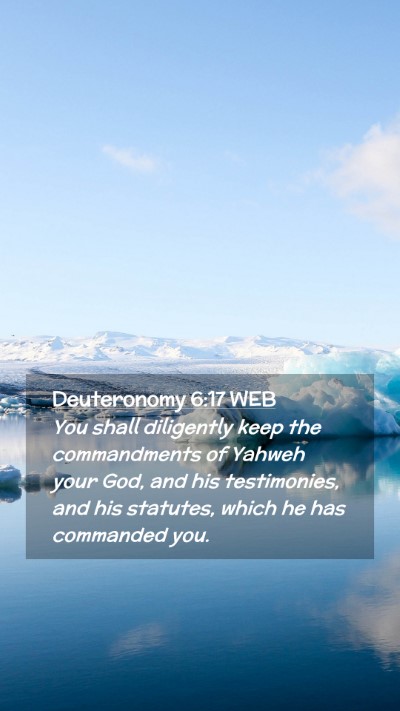 Picture 02 - Deuteronomy 6:17 WEB Mobile Phone Wallpaper - You shall diligently keep the commandments of - Mobile Bible Verse Wallpaper