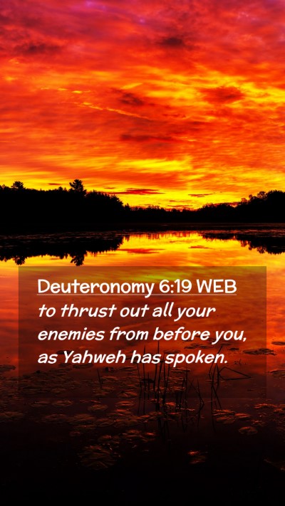Picture 02 - Deuteronomy 6:19 WEB Mobile Phone Wallpaper - to thrust out all your enemies from before you, - Mobile Bible Verse Wallpaper