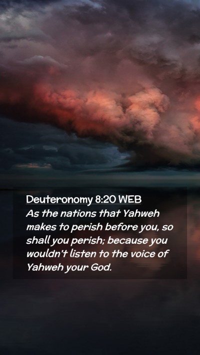 Picture 02 - Deuteronomy 8:20 WEB Mobile Phone Wallpaper - As the nations that Yahweh makes to perish before - Mobile Bible Verse Wallpaper