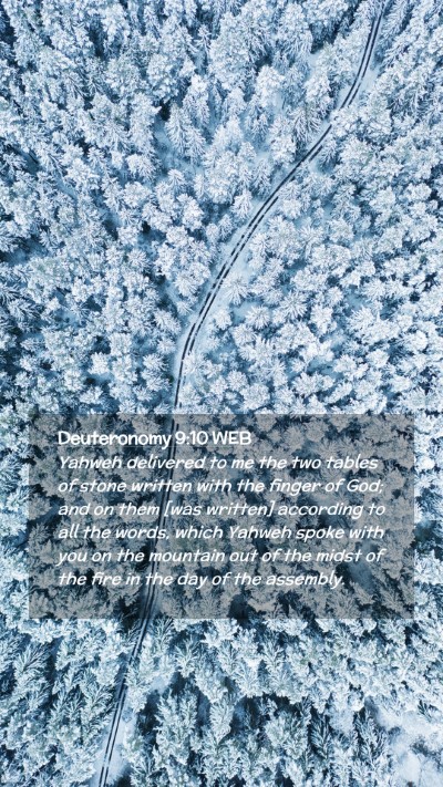 Picture 02 - Deuteronomy 9:10 WEB Mobile Phone Wallpaper - Yahweh delivered to me the two tables of stone - Mobile Bible Verse Wallpaper
