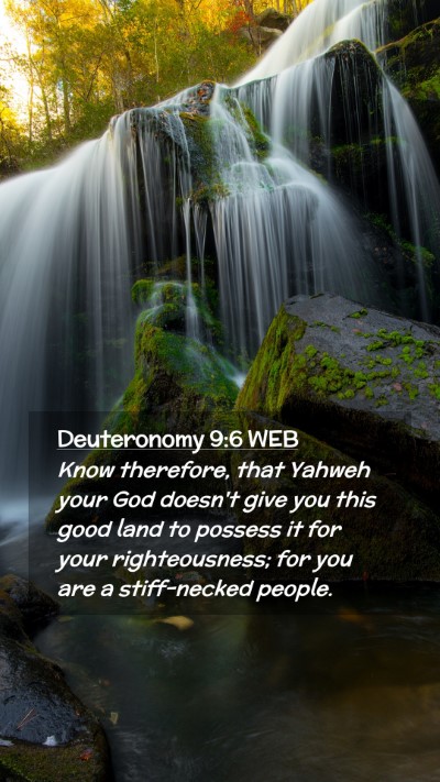 Picture 02 - Deuteronomy 9:6 WEB Mobile Phone Wallpaper - Know therefore, that Yahweh your God doesn't give - Mobile Bible Verse Wallpaper