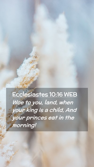 Picture 02 - Ecclesiastes 10:16 WEB Mobile Phone Wallpaper - Woe to you, land, when your king is a child, And - Mobile Bible Verse Wallpaper