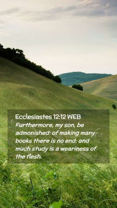 Picture 02 - Ecclesiastes 12:12 WEB Mobile Phone Wallpaper - Furthermore, my son, be admonished: of making - Mobile Bible Verse Wallpaper