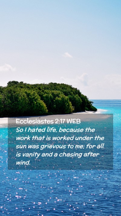 Picture 02 - Ecclesiastes 2:17 WEB Mobile Phone Wallpaper - So I hated life, because the work that is worked - Mobile Bible Verse Wallpaper