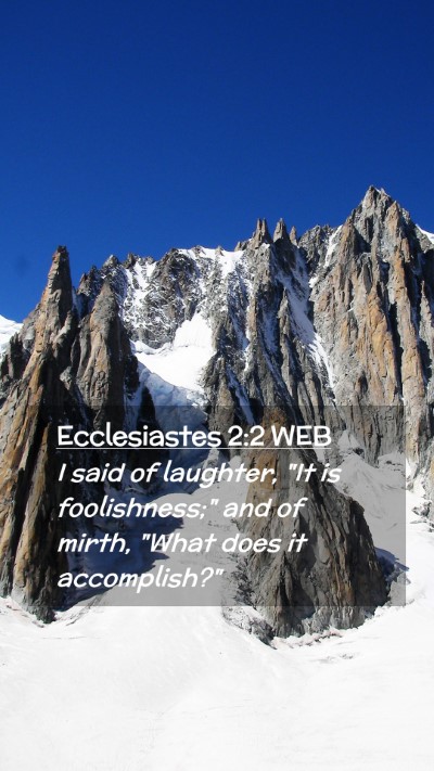 Picture 02 - Ecclesiastes 2:2 WEB Mobile Phone Wallpaper - I said of laughter, 