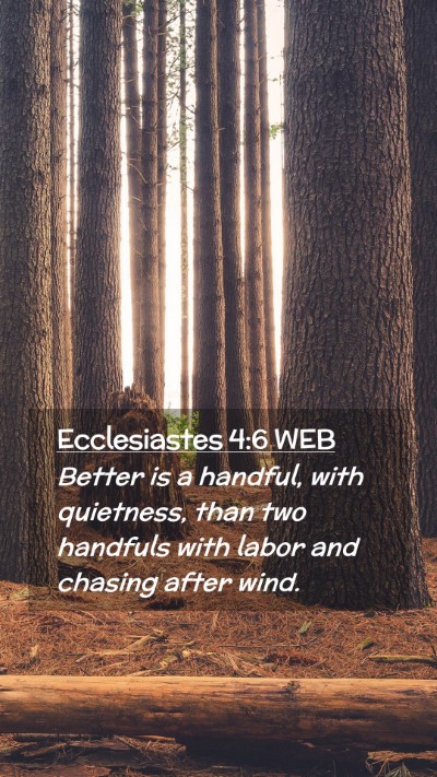 Picture 02 - Ecclesiastes 4:6 WEB Mobile Phone Wallpaper - Better is a handful, with quietness, than two - Mobile Bible Verse Wallpaper