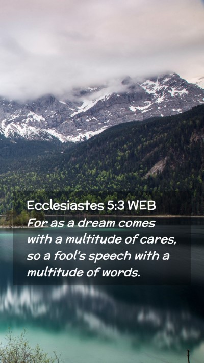 Picture 02 - Ecclesiastes 5:3 WEB Mobile Phone Wallpaper - For as a dream comes with a multitude of cares, - Mobile Bible Verse Wallpaper