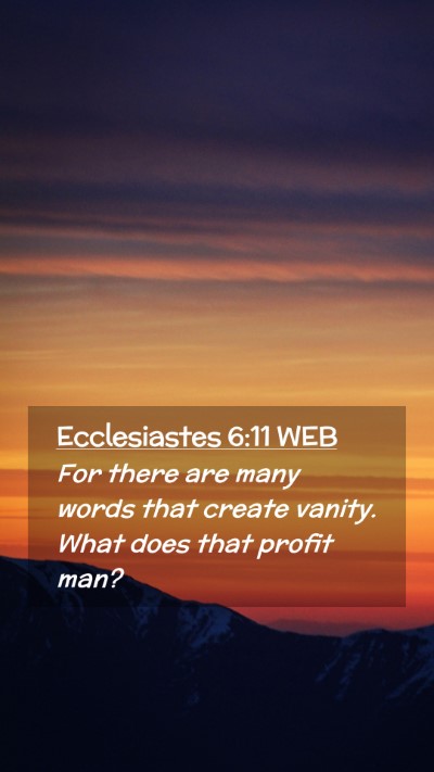 Picture 02 - Ecclesiastes 6:11 WEB Mobile Phone Wallpaper - For there are many words that create vanity. What - Mobile Bible Verse Wallpaper