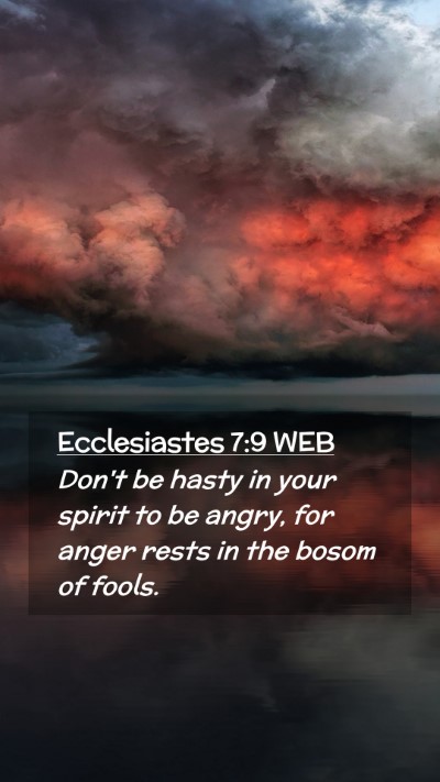 Picture 02 - Ecclesiastes 7:9 WEB Mobile Phone Wallpaper - Don't be hasty in your spirit to be angry, for - Mobile Bible Verse Wallpaper