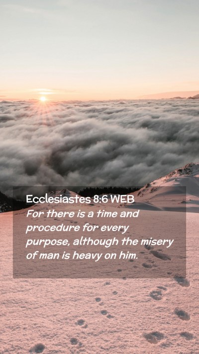 Picture 02 - Ecclesiastes 8:6 WEB Mobile Phone Wallpaper - For there is a time and procedure for every - Mobile Bible Verse Wallpaper
