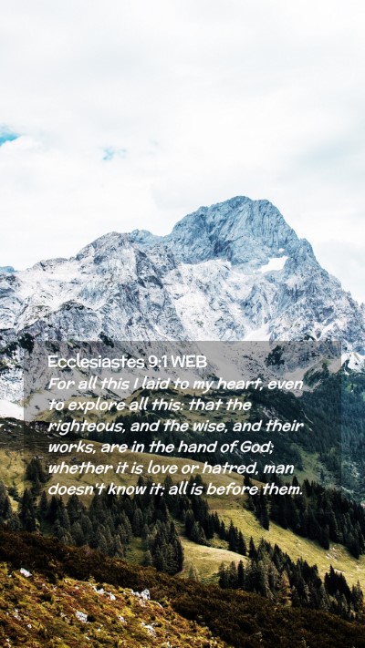 Picture 02 - Ecclesiastes 9:1 WEB Mobile Phone Wallpaper - For all this I laid to my heart, even to explore - Mobile Bible Verse Wallpaper