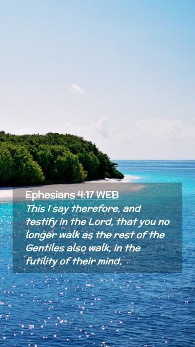 Picture 02 - Ephesians 4:17 WEB Mobile Phone Wallpaper - This I say therefore, and testify in the Lord, - Mobile Bible Verse Wallpaper