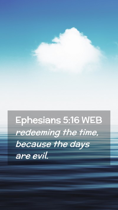 Picture 02 - Ephesians 5:16 WEB Mobile Phone Wallpaper - redeeming the time, because the days are - Mobile Bible Verse Wallpaper