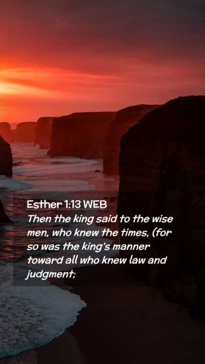Picture 02 - Esther 1:13 WEB Mobile Phone Wallpaper - Then the king said to the wise men, who knew the - Mobile Bible Verse Wallpaper