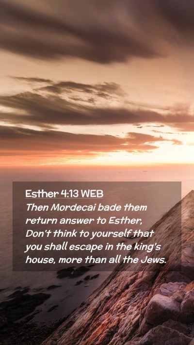 Picture 02 - Esther 4:13 WEB Mobile Phone Wallpaper - Then Mordecai bade them return answer to Esther, - Mobile Bible Verse Wallpaper