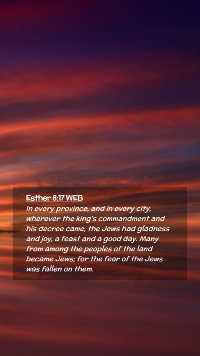 Picture 02 - Esther 8:17 WEB Mobile Phone Wallpaper - In every province, and in every city, wherever - Mobile Bible Verse Wallpaper