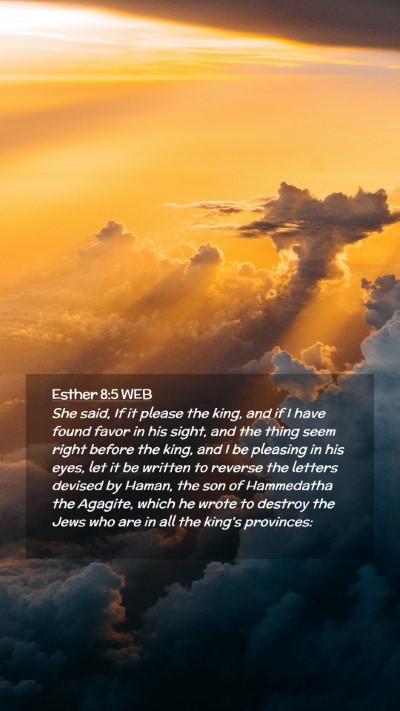 Picture 02 - Esther 8:5 WEB Mobile Phone Wallpaper - She said, If it please the king, and if I have - Mobile Bible Verse Wallpaper