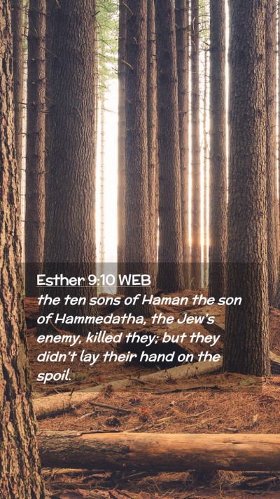 Picture 02 - Esther 9:10 WEB Mobile Phone Wallpaper - the ten sons of Haman the son of Hammedatha, the - Mobile Bible Verse Wallpaper