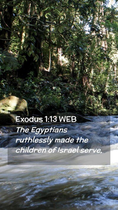 Picture 02 - Exodus 1:13 WEB Mobile Phone Wallpaper - The Egyptians ruthlessly made the children of - Mobile Bible Verse Wallpaper