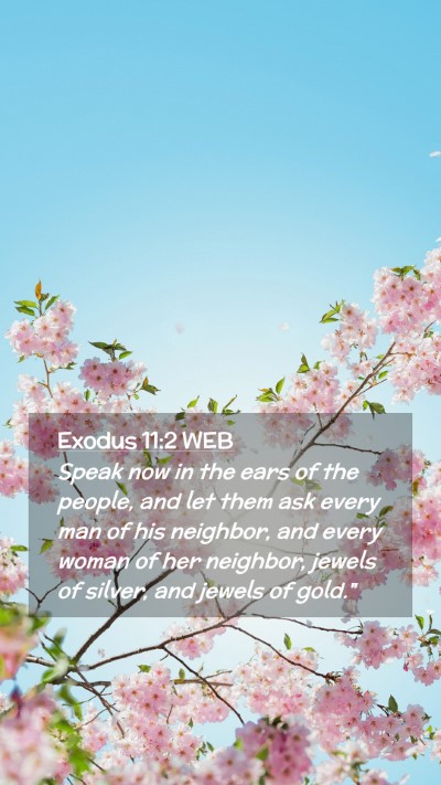 Picture 02 - Exodus 11:2 WEB Mobile Phone Wallpaper - Speak now in the ears of the people, and let them - Mobile Bible Verse Wallpaper