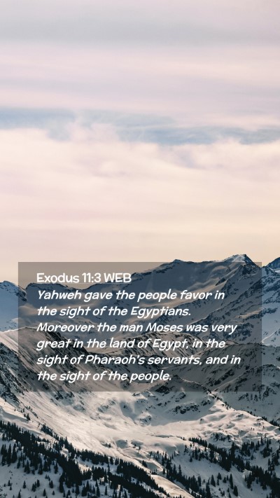 Picture 02 - Exodus 11:3 WEB Mobile Phone Wallpaper - Yahweh gave the people favor in the sight of the - Mobile Bible Verse Wallpaper