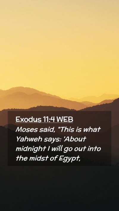 Picture 02 - Exodus 11:4 WEB Mobile Phone Wallpaper - Moses said, 