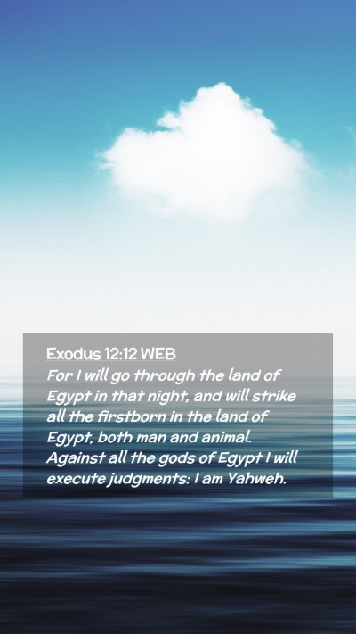 Picture 02 - Exodus 12:12 WEB Mobile Phone Wallpaper - For I will go through the land of Egypt in that - Mobile Bible Verse Wallpaper