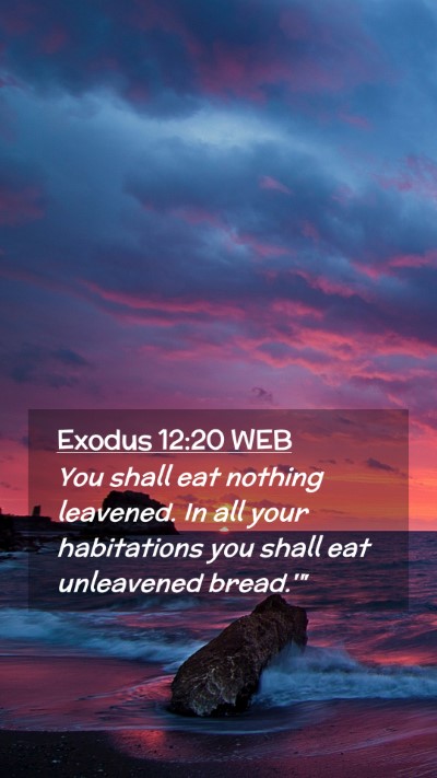 Picture 02 - Exodus 12:20 WEB Mobile Phone Wallpaper - You shall eat nothing leavened. In all your - Mobile Bible Verse Wallpaper