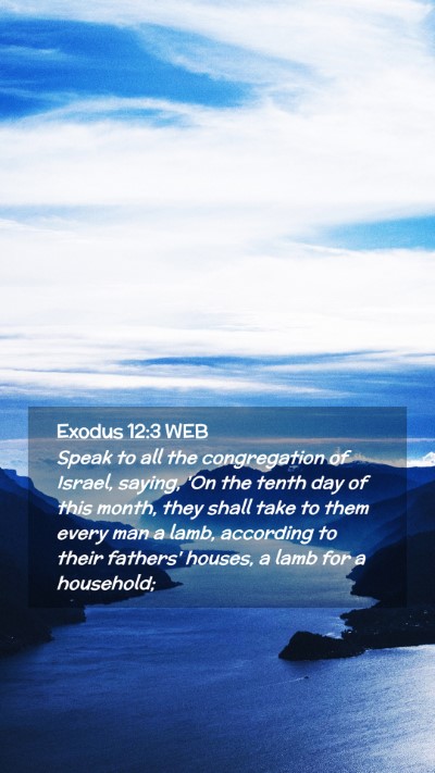 Picture 02 - Exodus 12:3 WEB Mobile Phone Wallpaper - Speak to all the congregation of Israel, saying, - Mobile Bible Verse Wallpaper