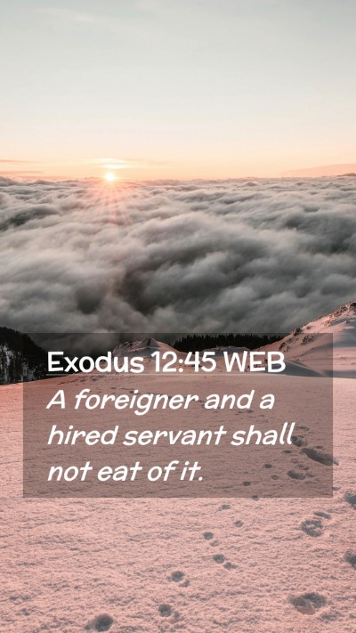 Picture 02 - Exodus 12:45 WEB Mobile Phone Wallpaper - A foreigner and a hired servant shall not eat of - Mobile Bible Verse Wallpaper